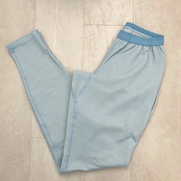 PATAGONIA Light Blue Capilene Performance Base Layer Pants Tights Leggings XS - Picture 2 of 12
